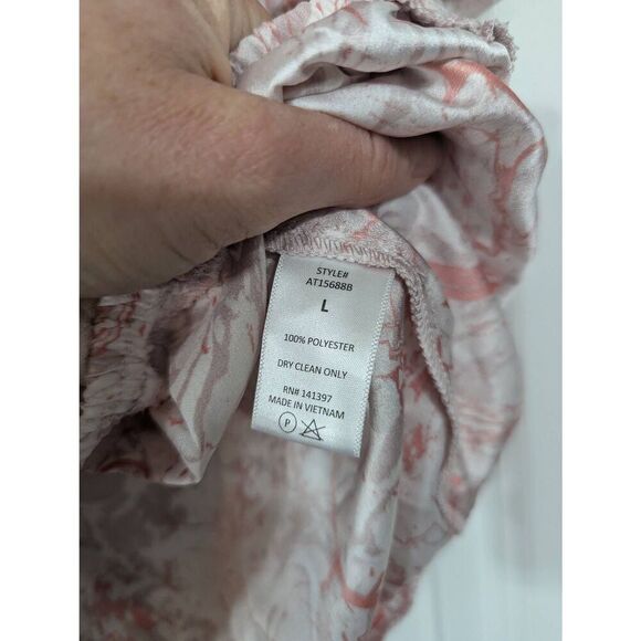 Astr the Label Surplice Blouse women's size Large pink‎ marble flutter sleeve - Picture 8 of 10